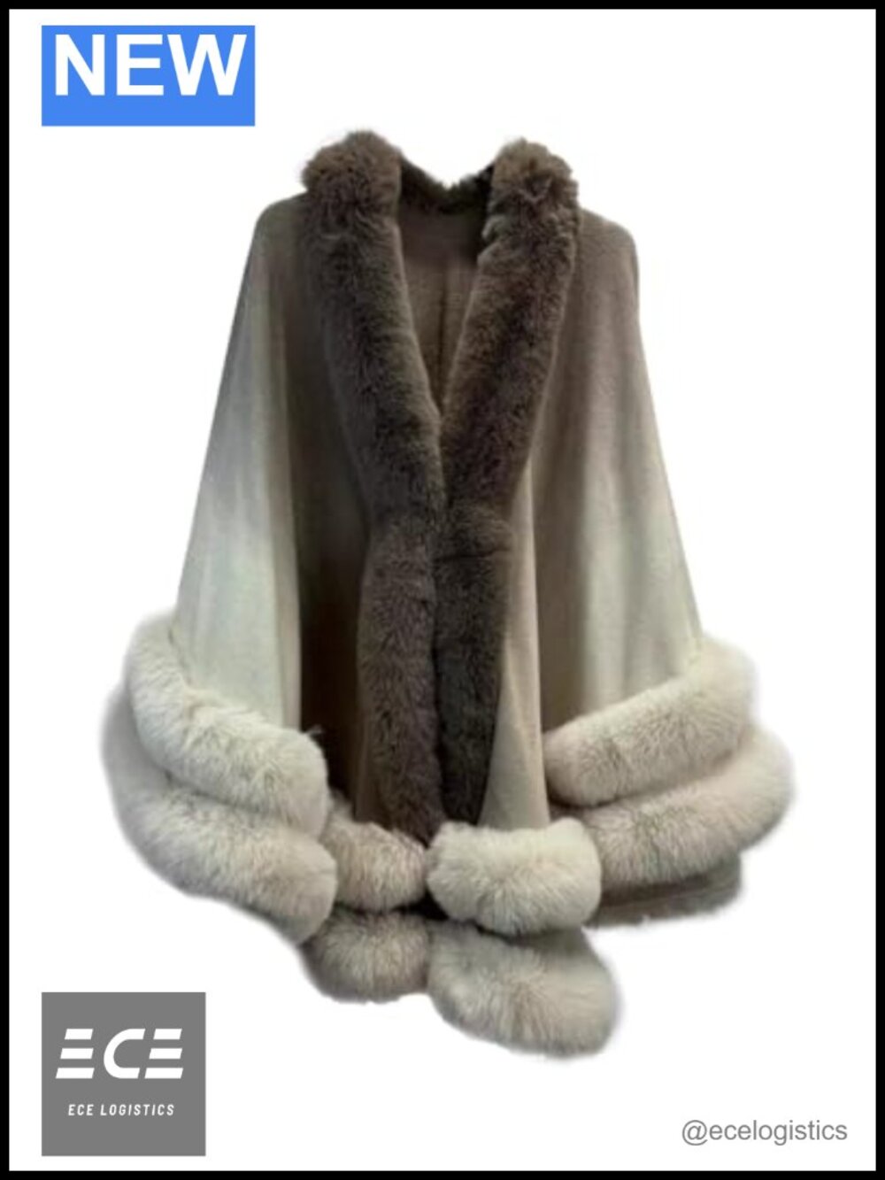 Faux Fur Wrap Shawl Stole Cape for Evening Party Formal Coat